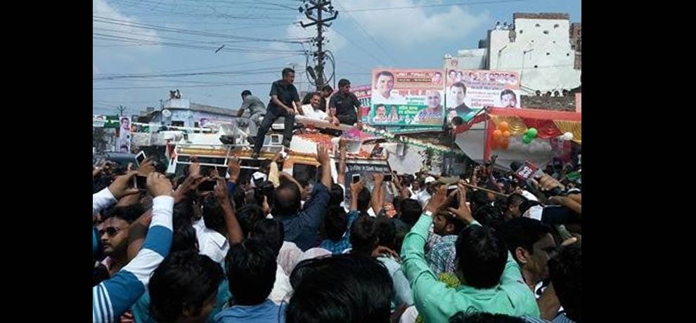 congress vice president rahul gandhi road show in bulandshahr