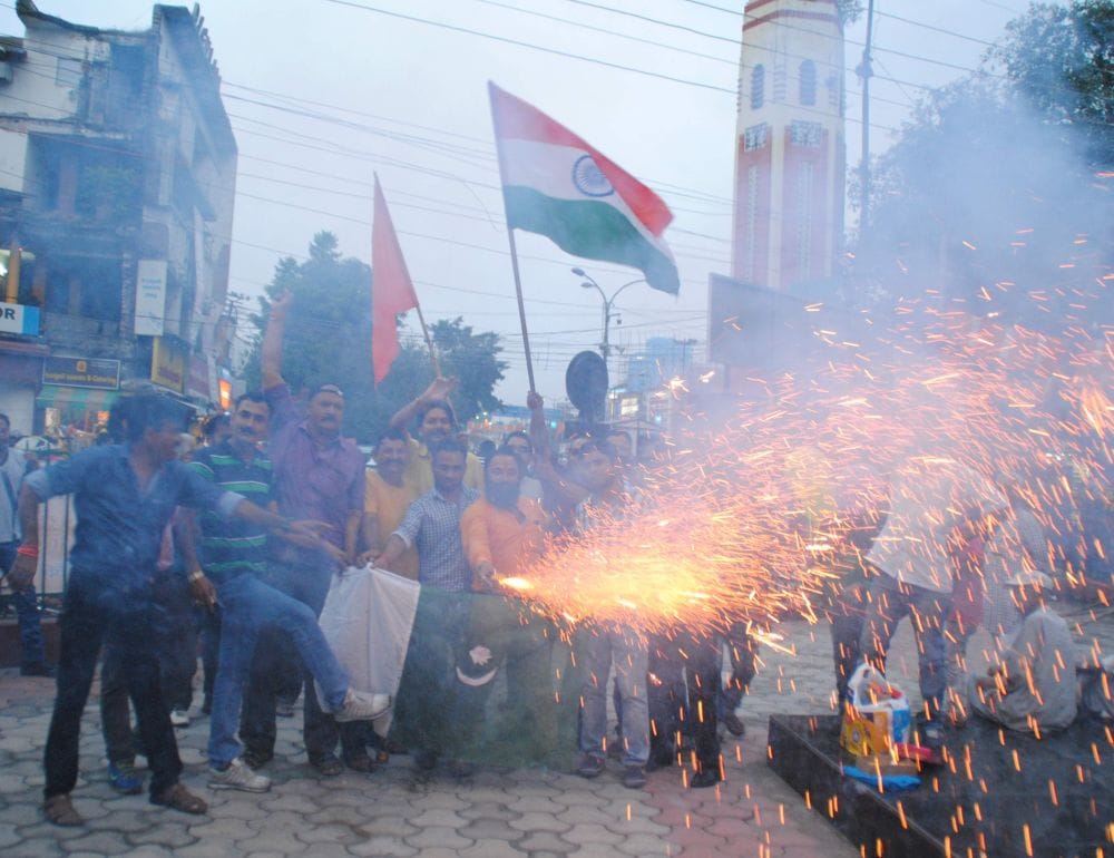 celebration in india after indian army surgical strike