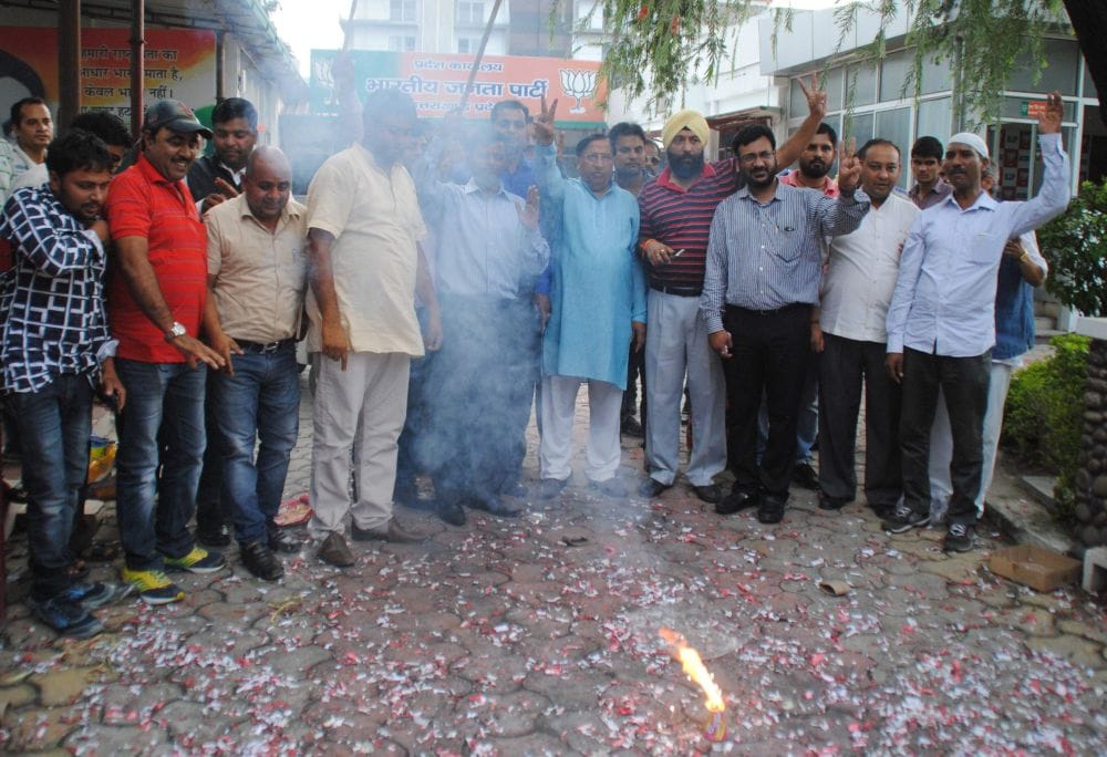 celebration in india after indian army surgical strike