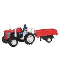 Tractor-trolley carrying the carcass on the side seemingly turmoil