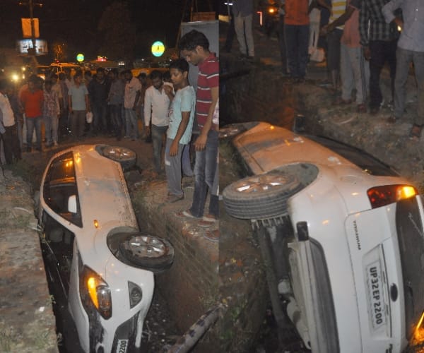  A car accident in lucknow.