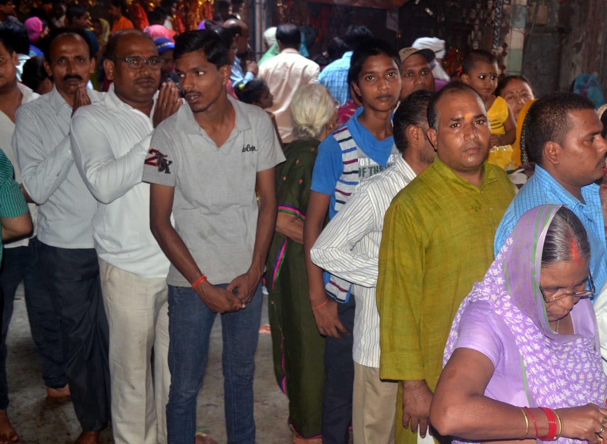 devotee worshiped of godess in temples