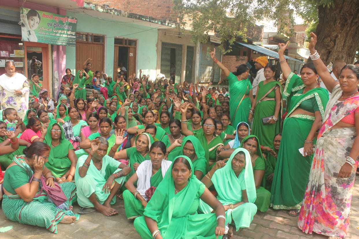Anganwadi workers picketing was postponed