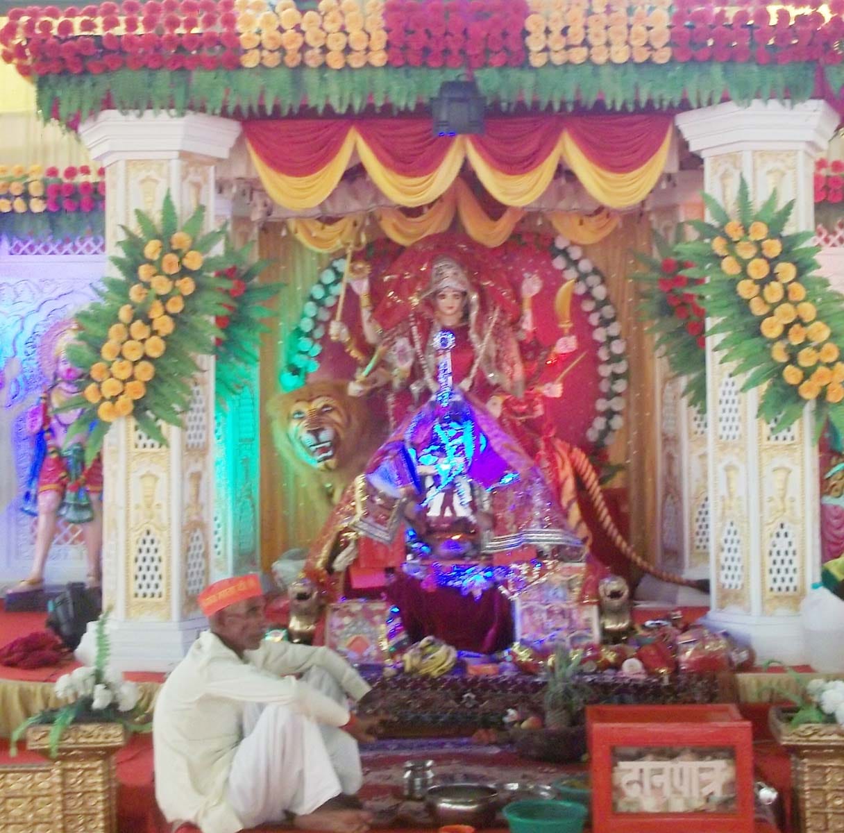 Devotees had gathered at the court of mother
