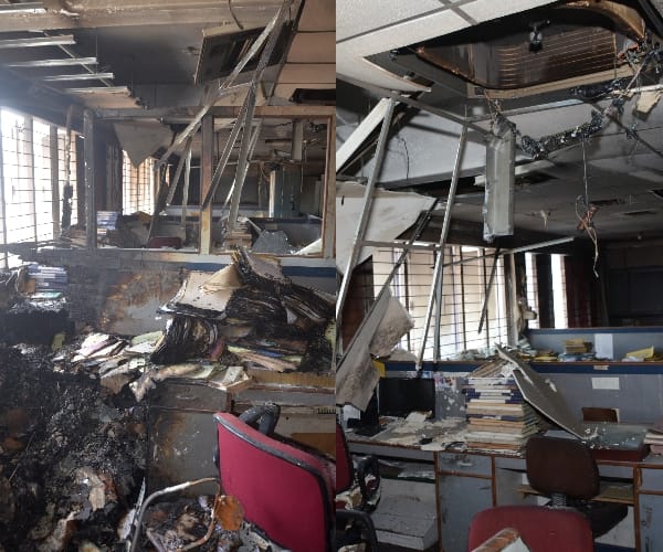 fire in avas vikas office in lucknow.