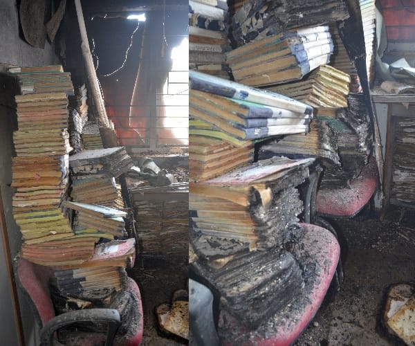 fire in avas vikas office in lucknow.
