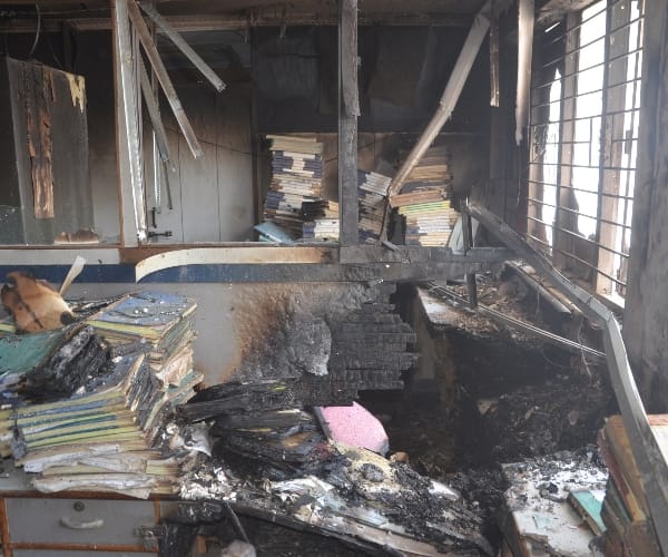 fire in avas vikas office in lucknow.