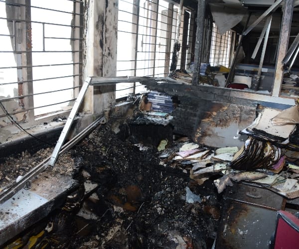 fire in avas vikas office in lucknow.