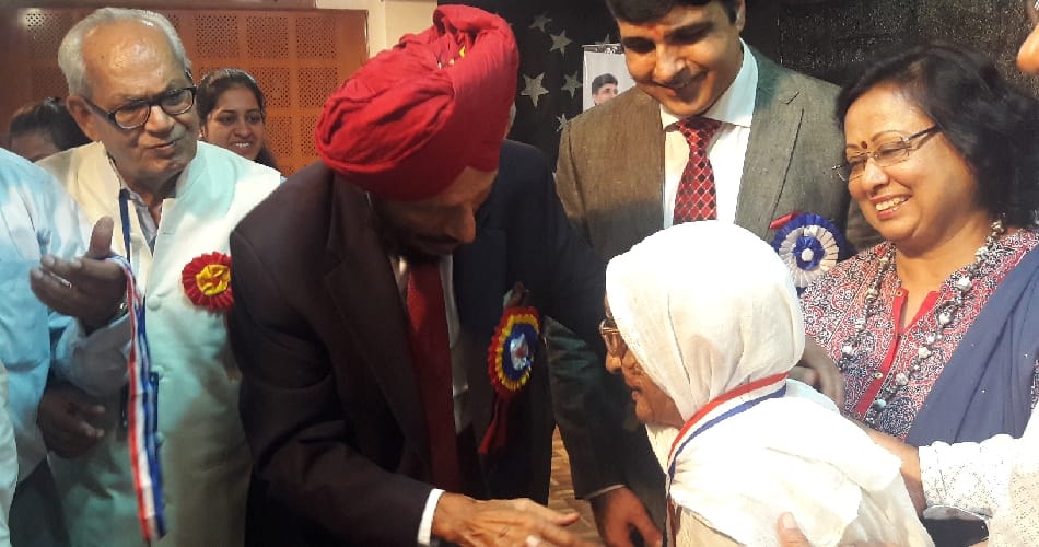 flying sikh milkha singh exposed the secrets of fitness during a programme in chandigarh