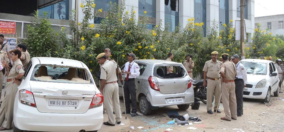 stone pelting at company in greater noida 23 arrested