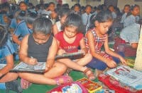 competition, color filling, children participated, kaithal