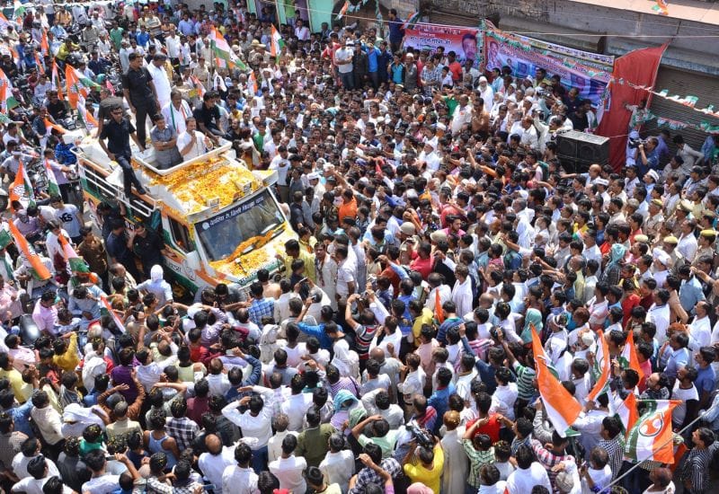 rahul gandi change agenda during road show after surgical strike operation