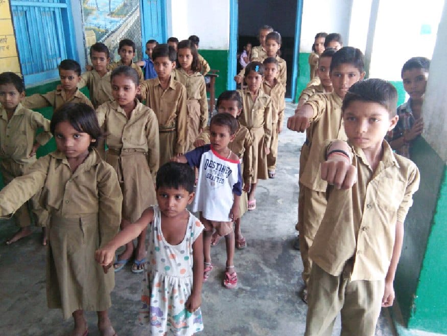 The children took a pledge to respect the elderly