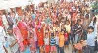 samshan land, not get, leave the village