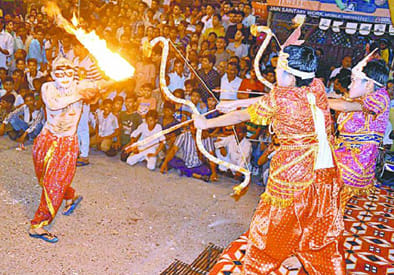 Leila in Ramlila staged Tadka slaughter people descended view