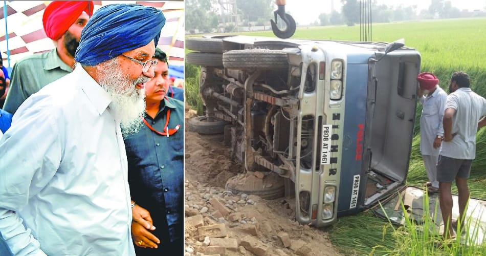 CM Parkash singh badal, kafila, Punjab cm kafila, bus accident