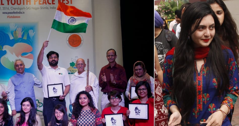 stress on indo pak border and pakistani girls delegation in chandigarh and hosted indian flag