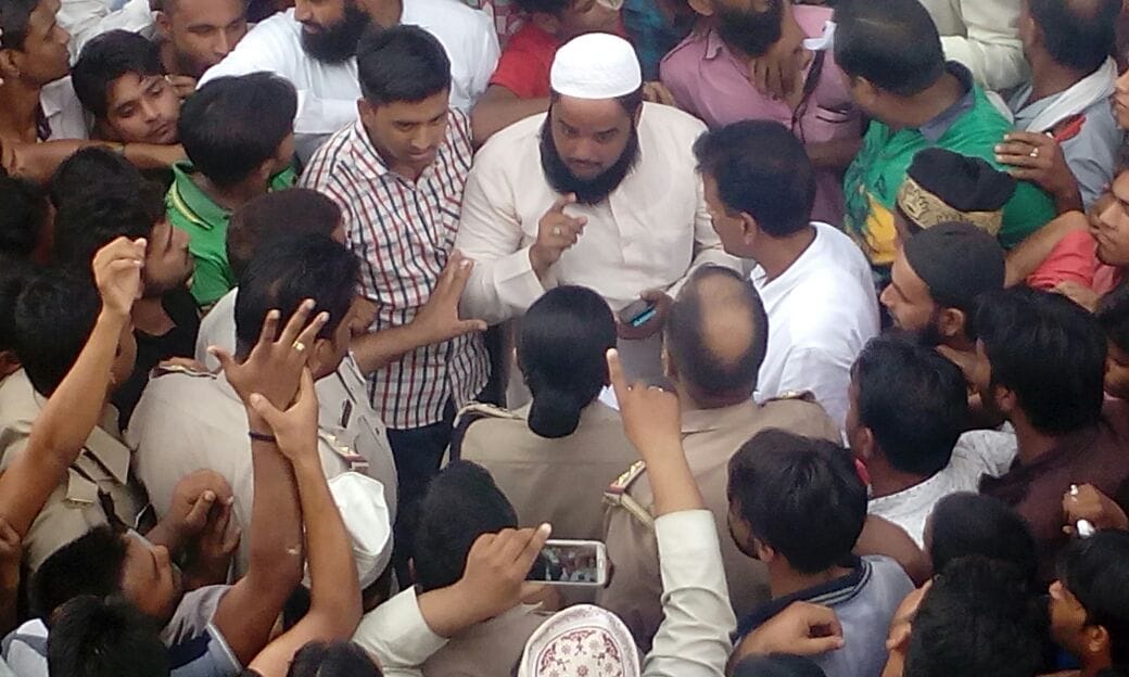 Protest over wrong whatsapp post in Bareilly