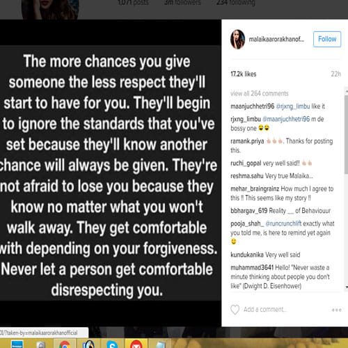 fight between malaika and arbaaz on social media