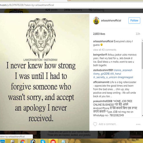 fight between malaika and arbaaz on social media