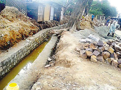 DM complain of shoddy construction of the brook