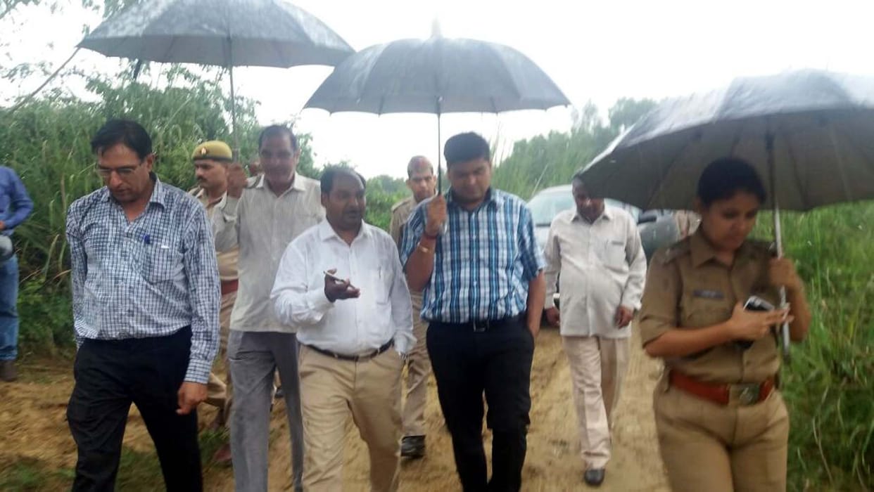 Ganga Khader crops on land.