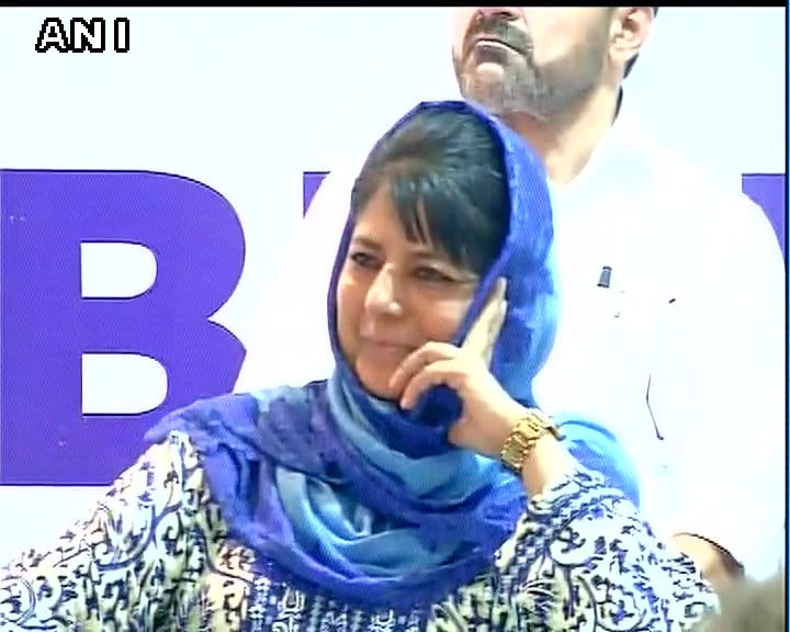 CM Mehbooba Mufti breaks down after hearing her father's voice in a video clip on Kashmir tourism.