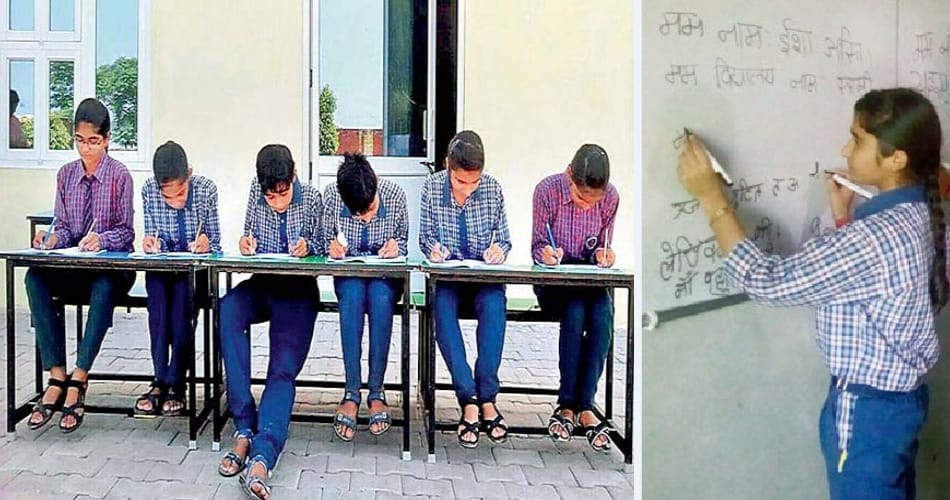 amazing story of unique talent in seven girls of haryana, can write with both hands