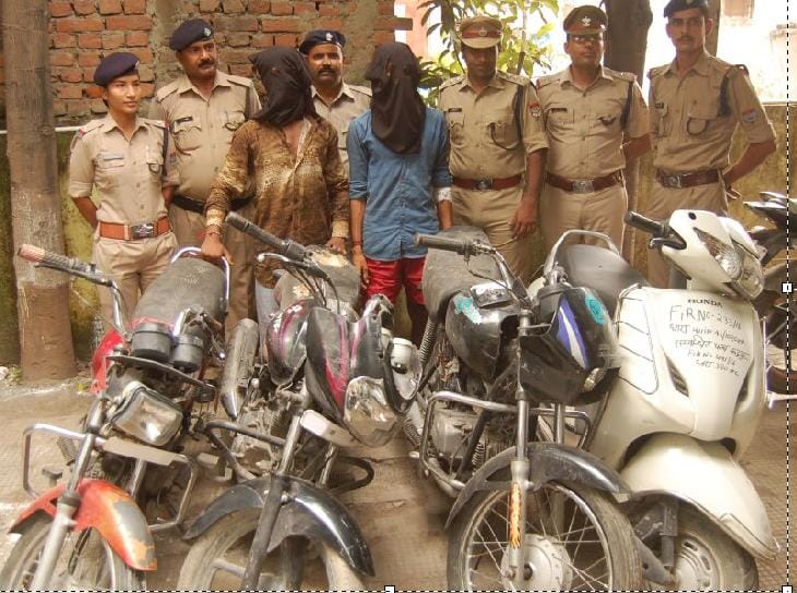 Bike thief caught by the police transit camp in Bilaspur gang