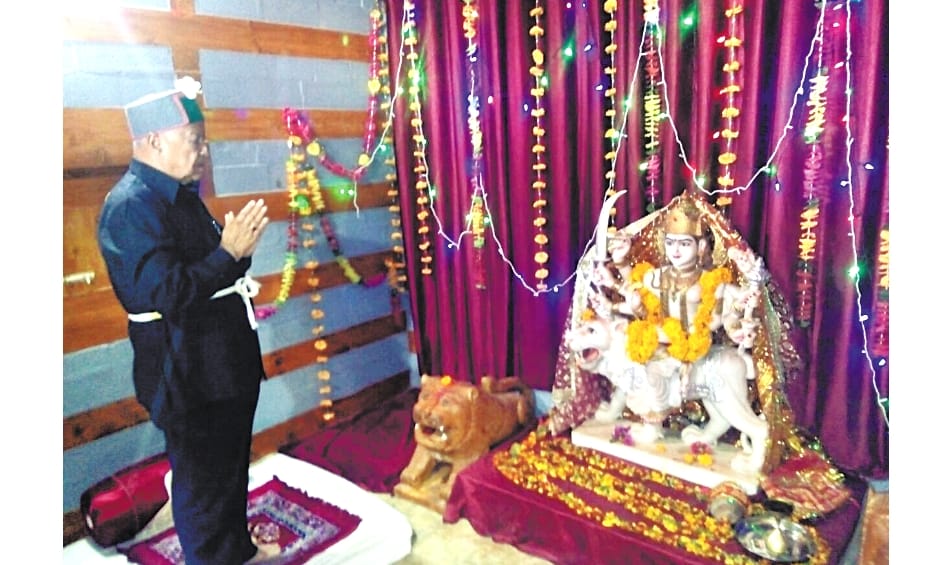 CM Virbhadra Singh at Kot Kali Temple Rampur.