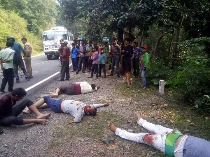 car hit in accident in rishikesh.