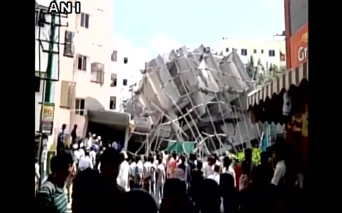 under construction building fallen in bengaluru
