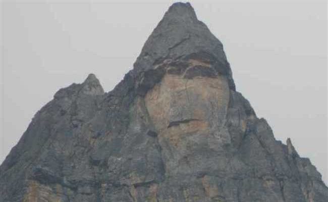hanuman face on uttarakhand mountain