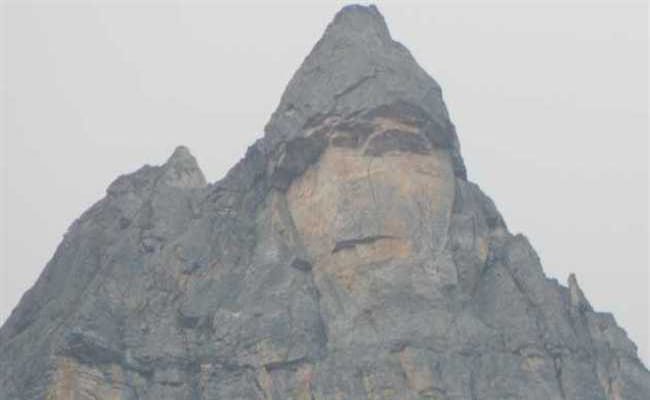 hanuman face on uttarakhand mountain