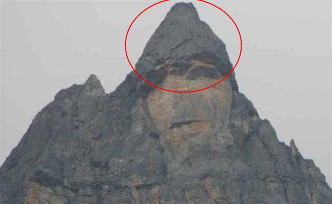 hanuman face on uttarakhand mountain