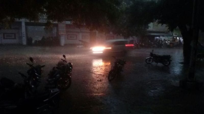 Waterlogging after heavy rains in the city