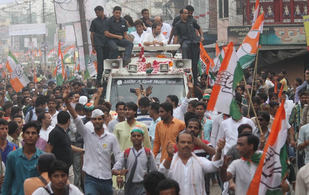 Last day of the Rahul road show crowd in Meerut