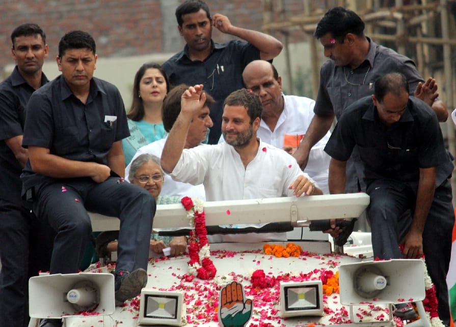 Last day of the Rahul road show crowd in Meerut