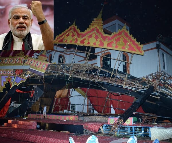 stage of aishbagh ramlila falls down in Lucknow.