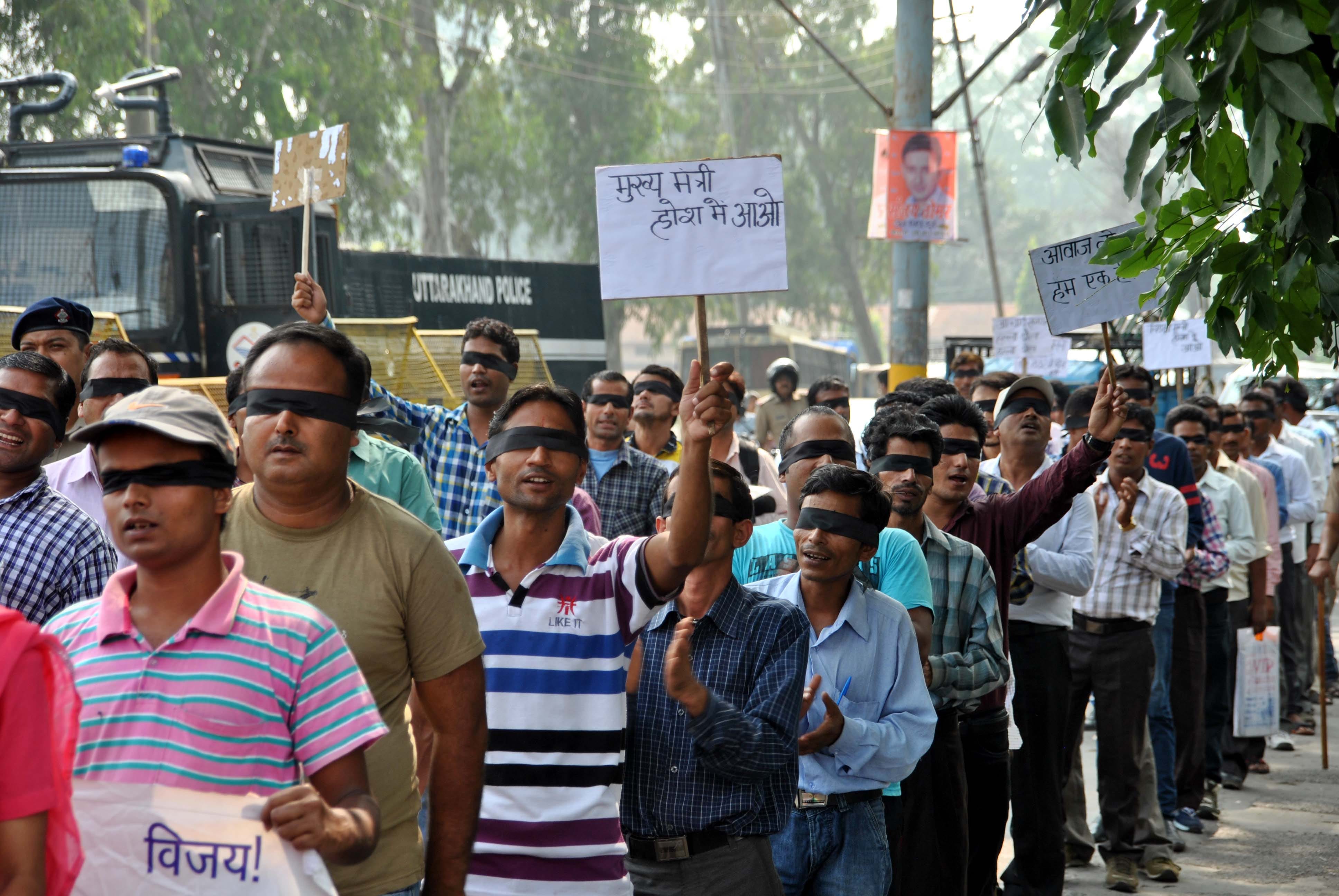shiksha acharya rally in dehradun.