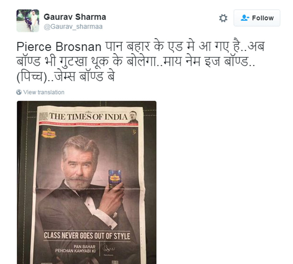 James bond is causing a spit storm in India
