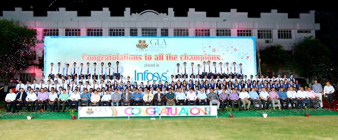  GLA record 123 student selected Infosys, the University formed new records