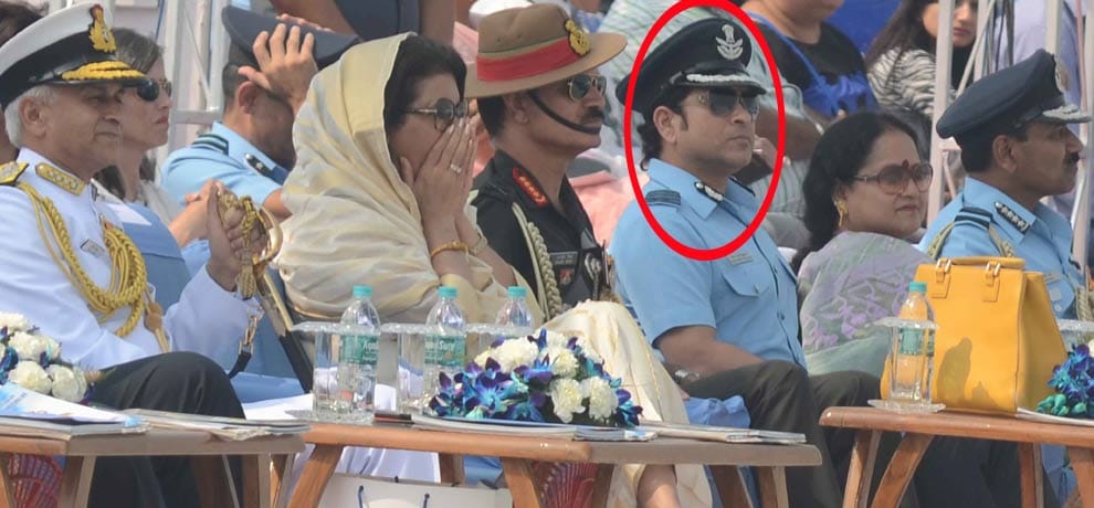 sachin attends 84th air force day at hindon air base, world sees first made in india fighter plane 