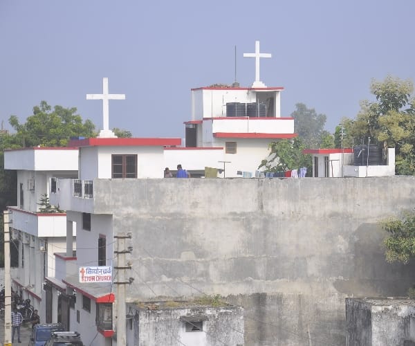 bombarding on a church in Lucknow.