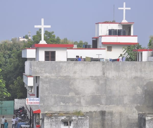 bombarding on a church in Lucknow.