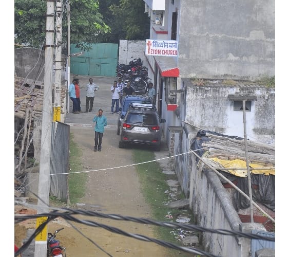 bombarding on a church in Lucknow.