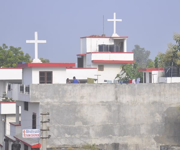bombarding on a church in Lucknow.