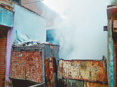 Shoe store, fire, panic resembled chaos