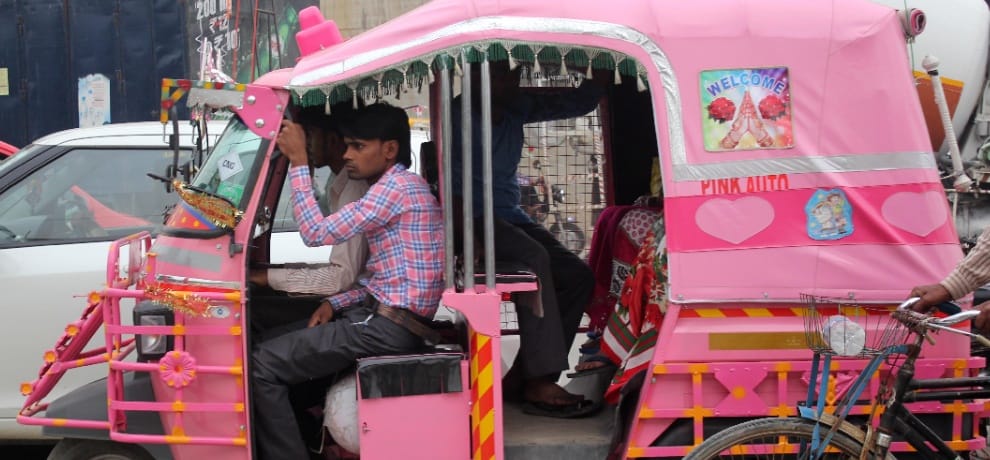 women avoid pink auto in noida because they fear of iron gate in auto