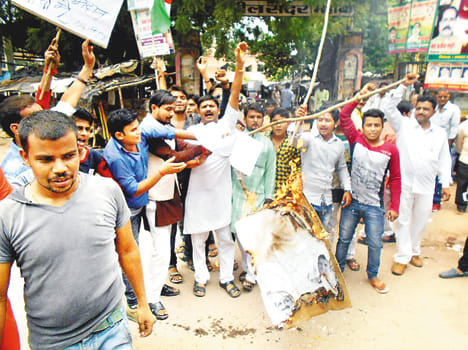 Rahul Gandhi's effigy burnt expressed outrage